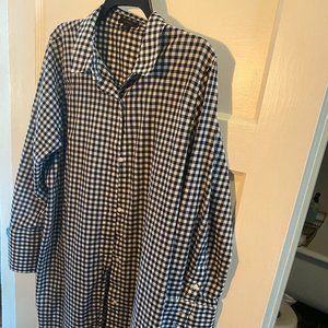 J. Crew Navy Gingham Cover Up XXL